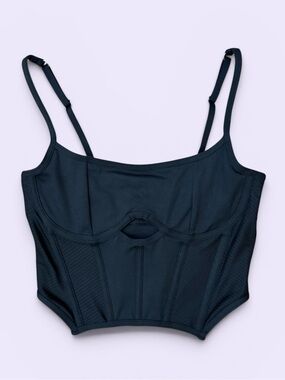 Gilly Hicks Keyhole Corset Bustier Top Ribbed Detailing
